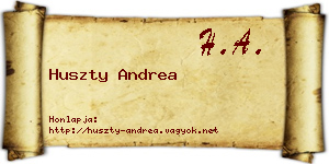 Huszty Andrea névjegykártya